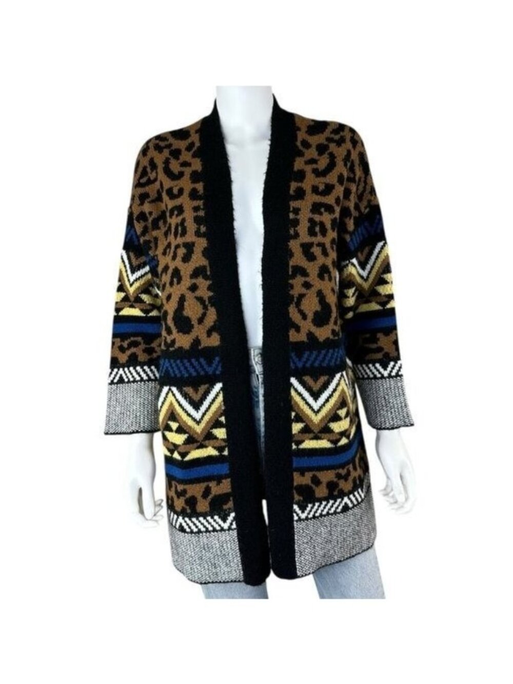 by anthropologie Marseille Leopard Sweater Cardigan Size XS G0295